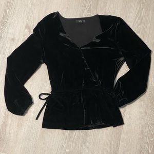 J Crew velvet wrap top